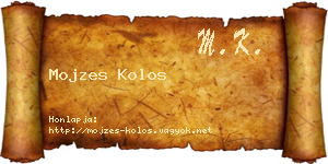 Mojzes Kolos névjegykártya